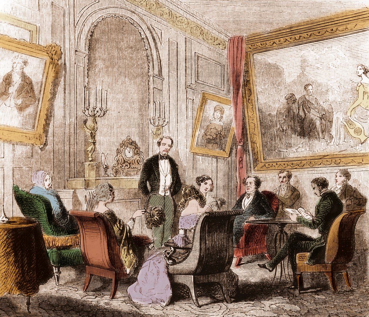 François-René de Chateaubriand (1768-1848), französischer Schriftsteller und Politiker, liest die „Memoires d