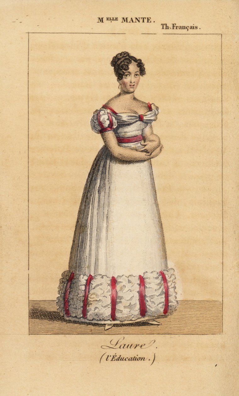 Französische Schauspielerin Louise-Charlotte-Theophile-Delphine Escoffie oder Mlle Mante als Laure im Stück L