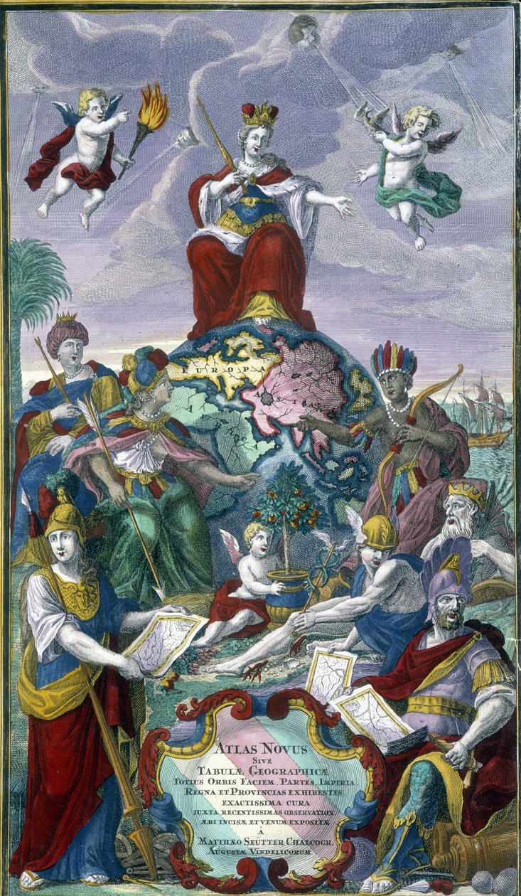 Frontispiz des „Atlas Nouveau“ von Seutter Georges Mattaus von Unknown artist