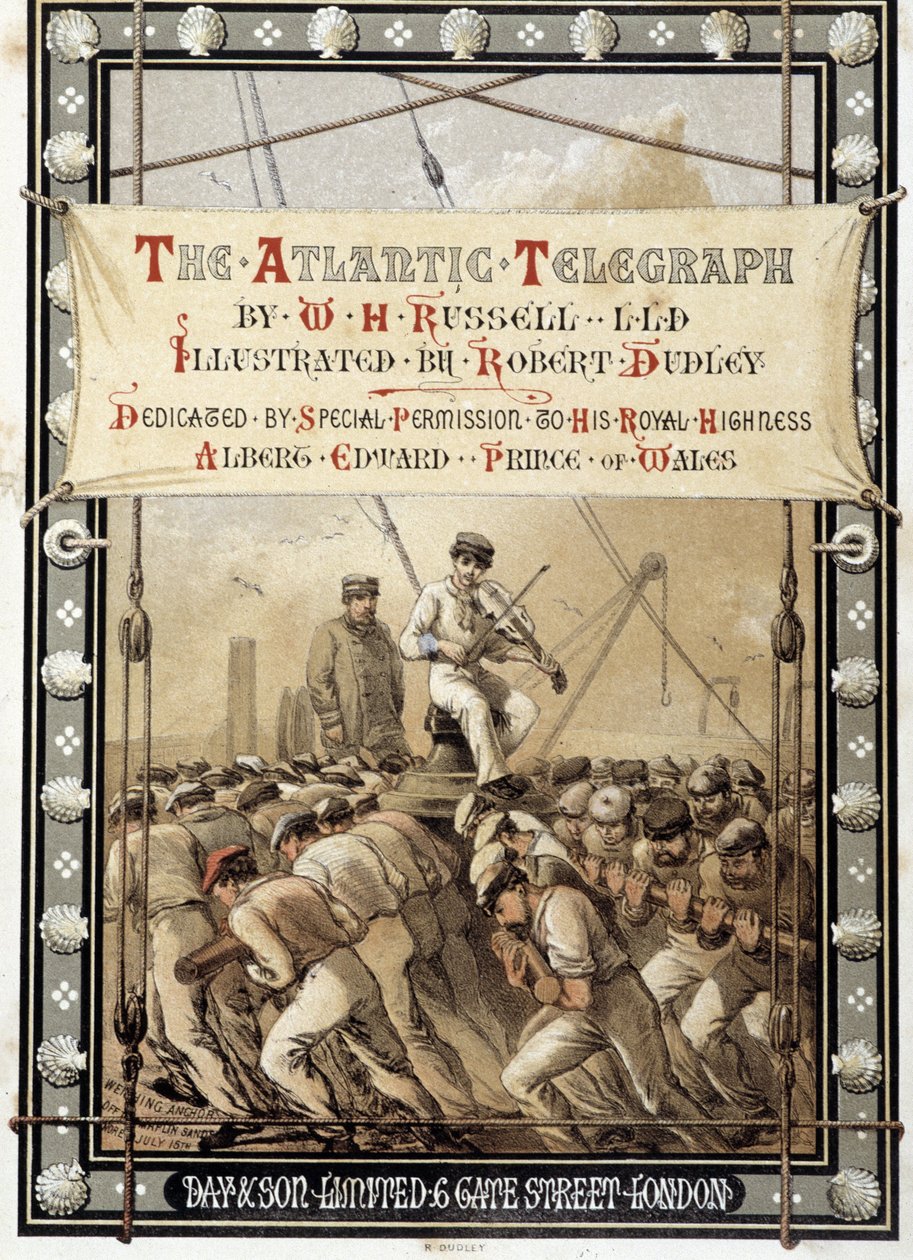 Frontispiz des Buches "Das Atlantische Telegraphenkabel" von W. H. Russel, ca. 1860 von Unknown artist
