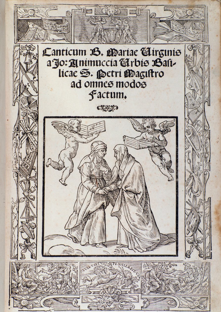 Frontispiz der Partitur von „Cantico della Beata Maria Vergine“ von Giovanni Animuccia von Unknown artist
