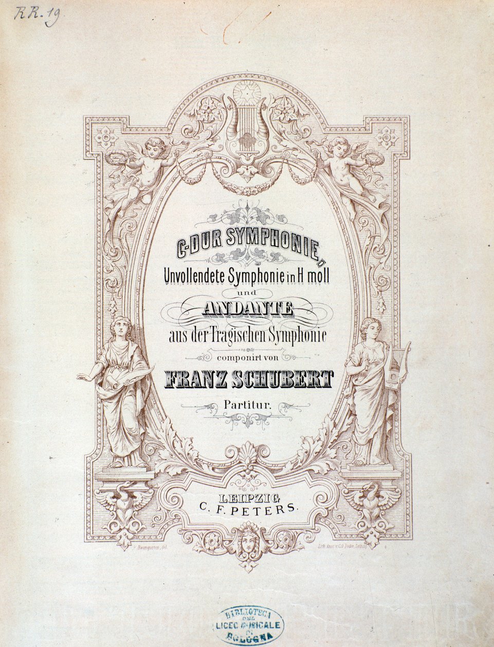Frontispiz der Partitur der Unvollendeten Symphonie von Franz Schubert von Unknown artist