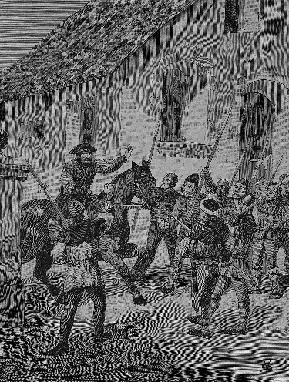 Deutscher Bauernkrieg (1524-1526): Feuerbacher und die aufständischen Bauern, Matern Feuerbacher war ein Anführer der Bauern im Bauernkrieg von Unknown artist