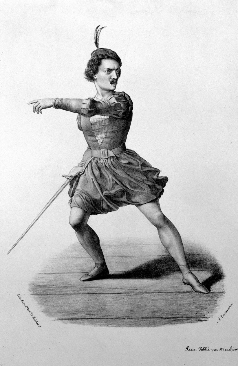 Gilbert-Louis Duprez (Gilbert Louis) in der Rolle des Arnoldo in der Oper „Guillaume Tell“ von Gioacchino Rossini von Unknown artist