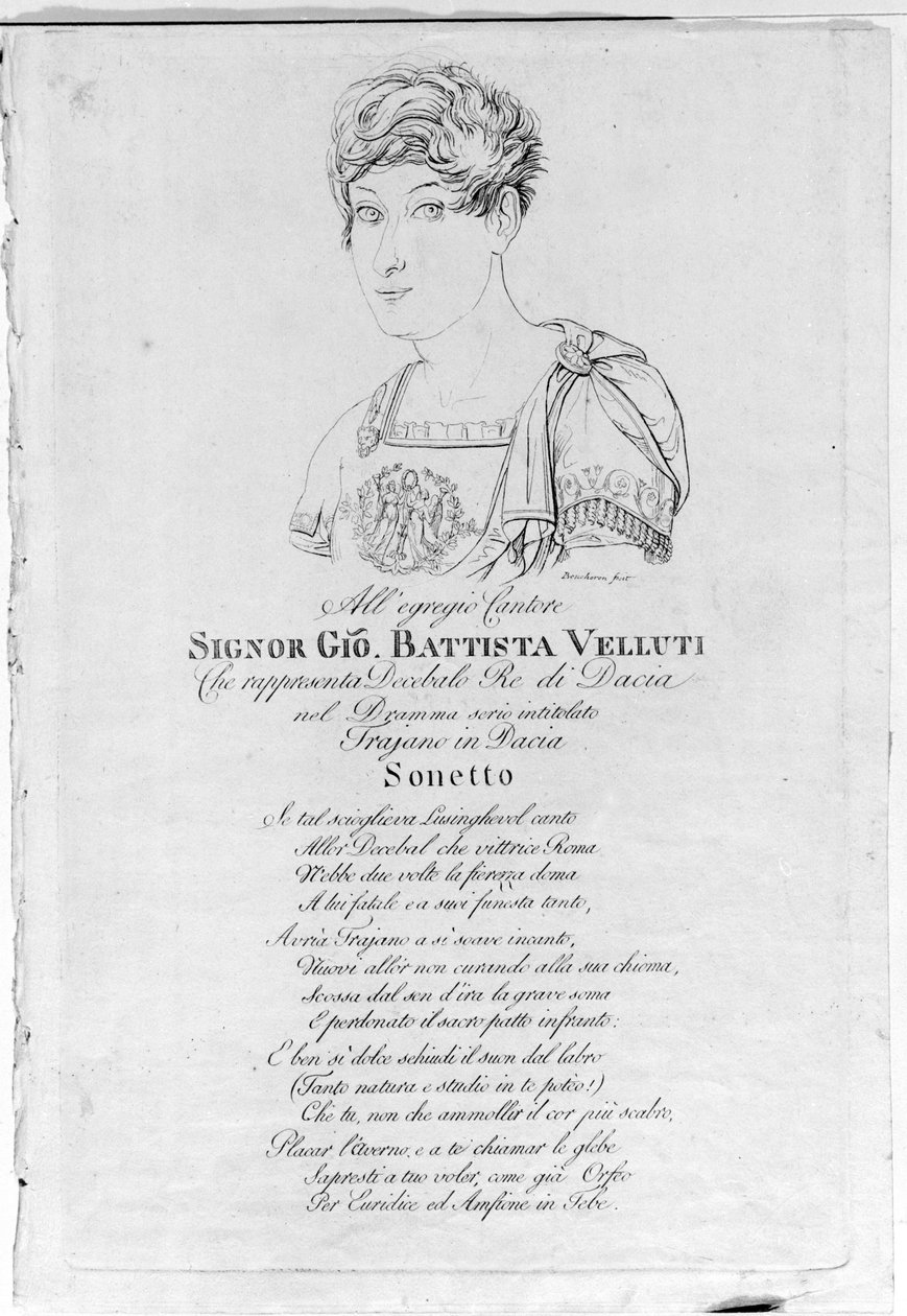 Giovanni Battista Velluti (1781-1861), letzter Opernkastrat von Unknown artist