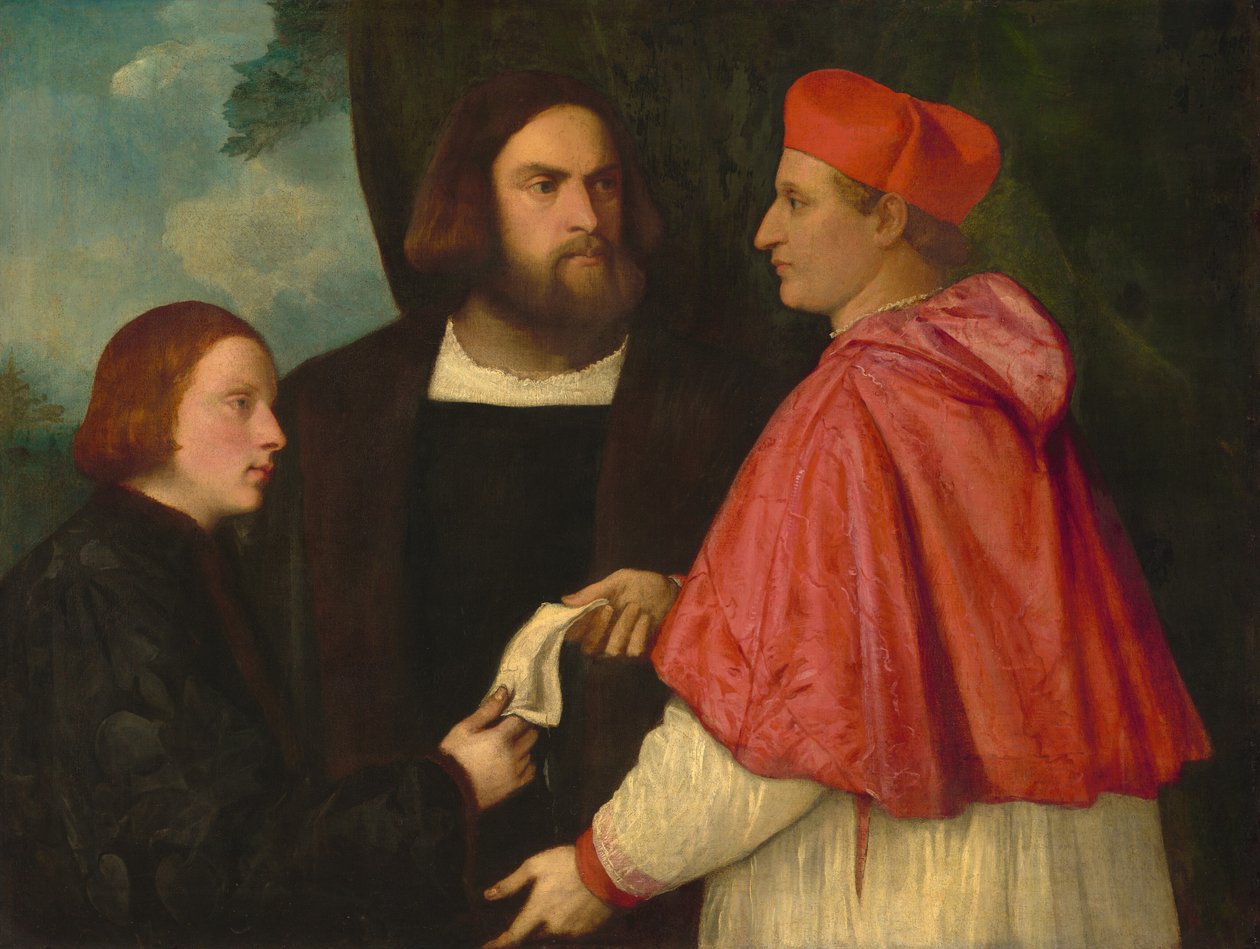 Girolamo und Kardinal Marco Corner investieren Marco, Abt von Carrara, mit seinem Benefizium von Unknown Artist