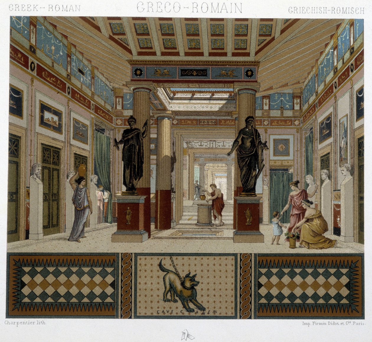 Griechisch-römisches Habitat in der Antike - in „The historical costume“ von Racinet von Unknown artist