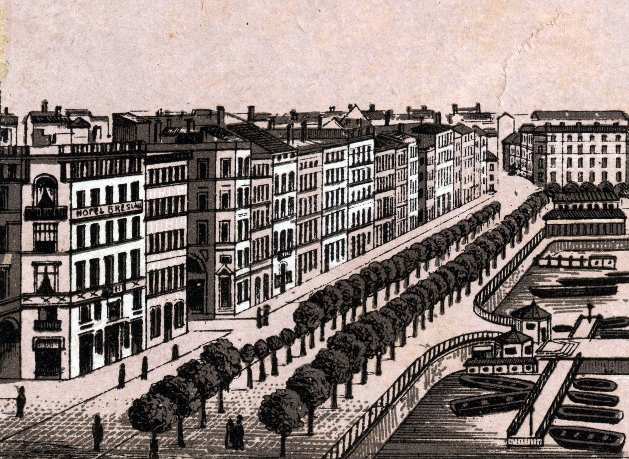 Hamburg, Deutschland: Blick auf den alten Jungfernstieg. aus 