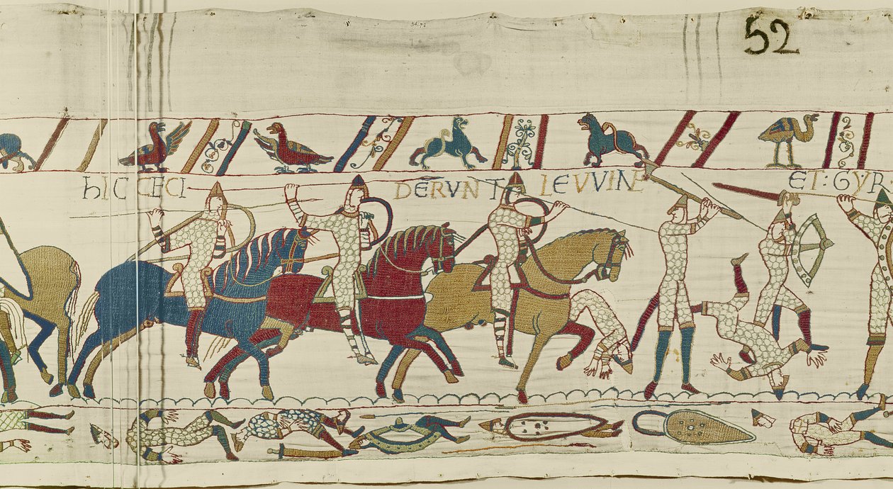 Hier fielen die Brüder von Harold: Gyrth und Leofwine, Teppich von Bayeux von Unknown artist