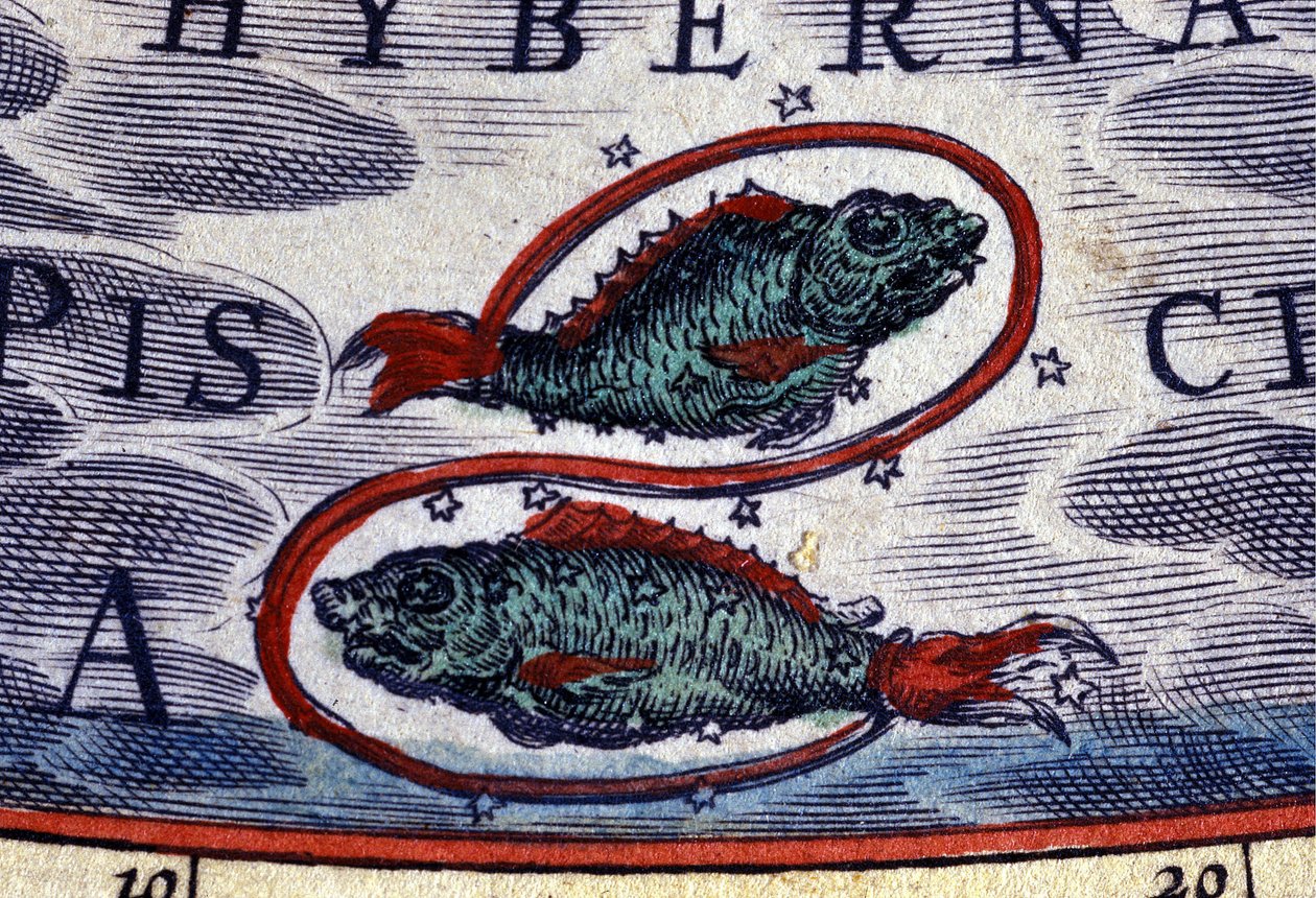 Horoskop: Sternzeichen Fische. 16. Jahrhundert Gravur von Unknown artist