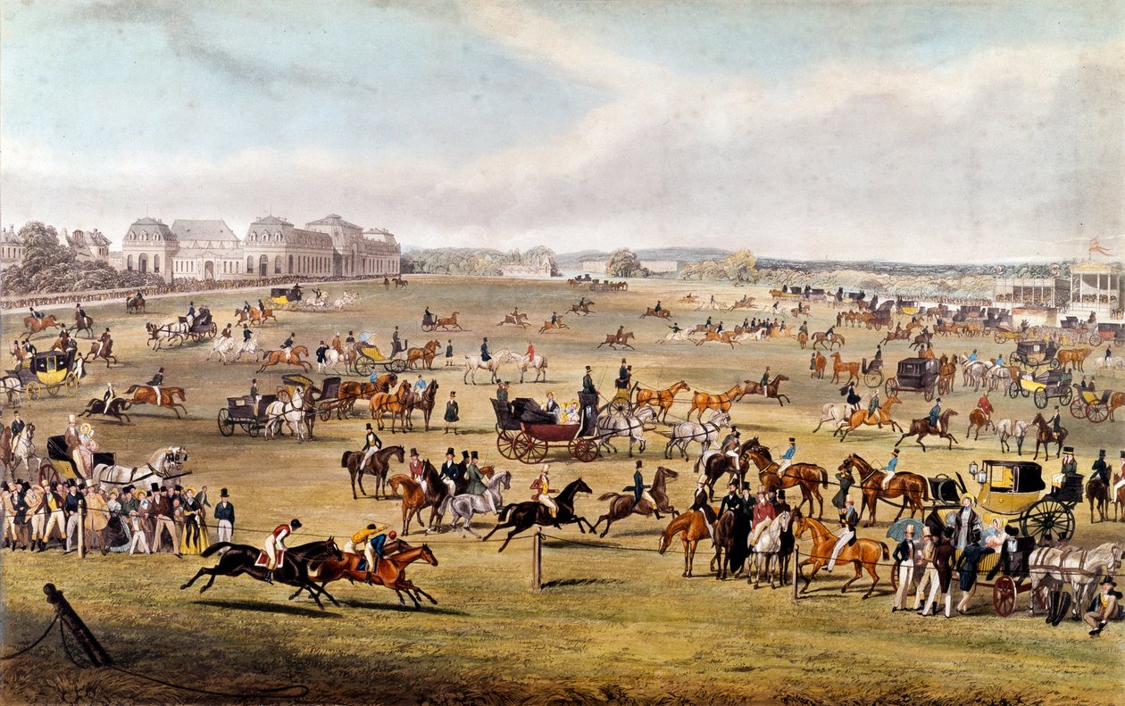 Pferderennen in Chantilly unter der Schirmherrschaft des Herzogs von Orleans von Unknown artist
