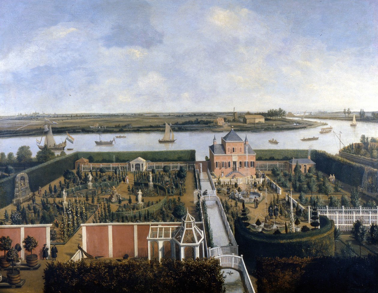 Haus am Ufer eines Flusses. Illustration aus dem 17. Jahrhundert. Historisches Museum von Amsterdam von Unknown artist