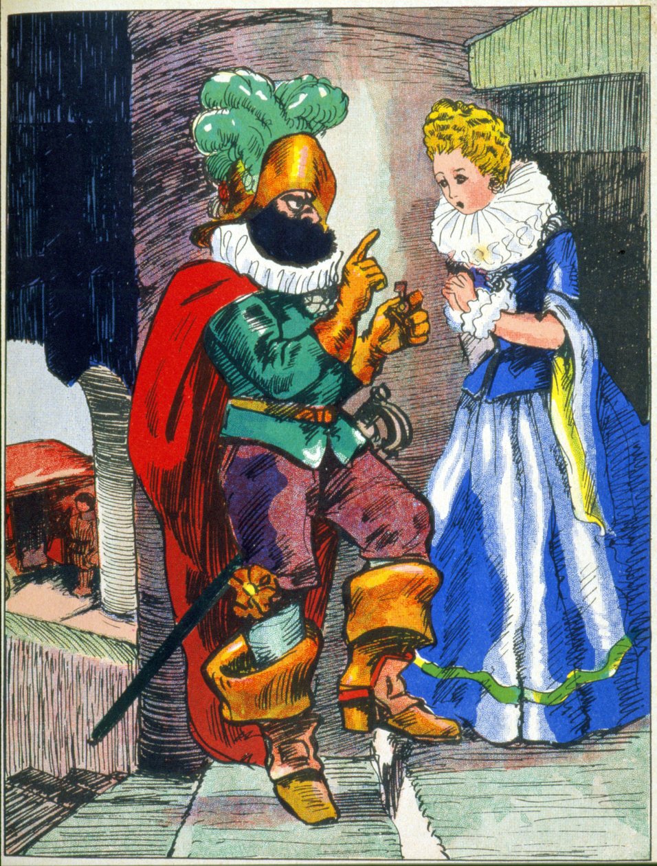 Illustration für Blaubart-Geschichten von Perrault, frühes 20. Jahrhundert von Unknown Artist