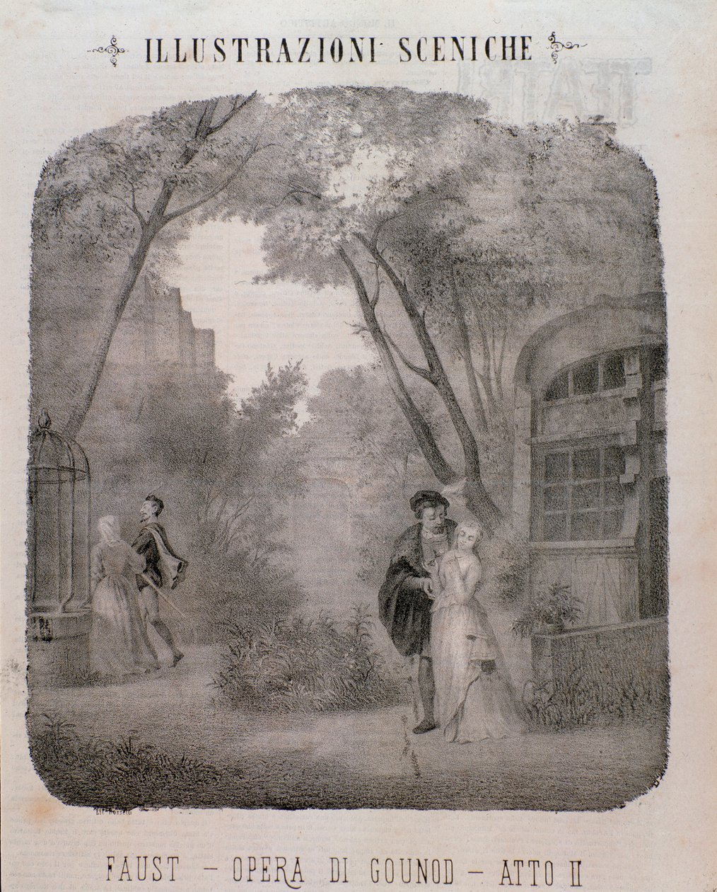 Illustration für den zweiten Akt von Faust von Charles Gounod von Unknown artist