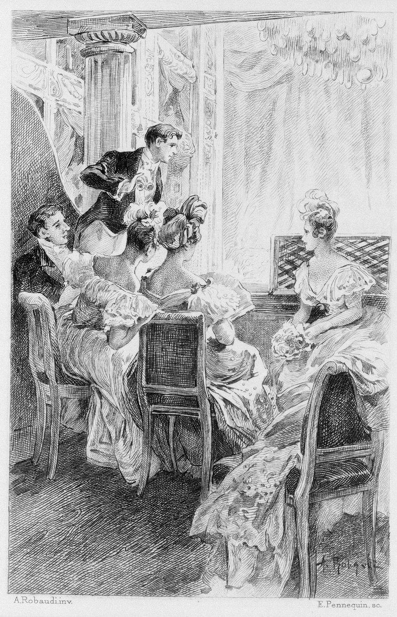 Illustration von „Rot und Schwarz“ von Stendhal. 1830. Gravur aus dem späten 19. Jahrhundert. von Unknown artist