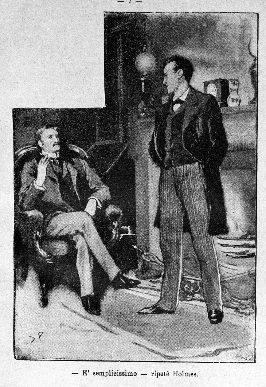 Illustration des Buches Sherlock Holmes. Ende des 19. Jahrhunderts. von Unknown artist