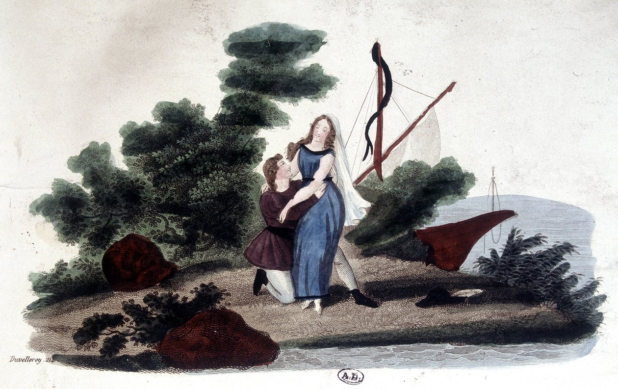 Illustration des Romans „Paul und Virginie“ von Henri Bernardin de Saint Pierre von Unknown artist
