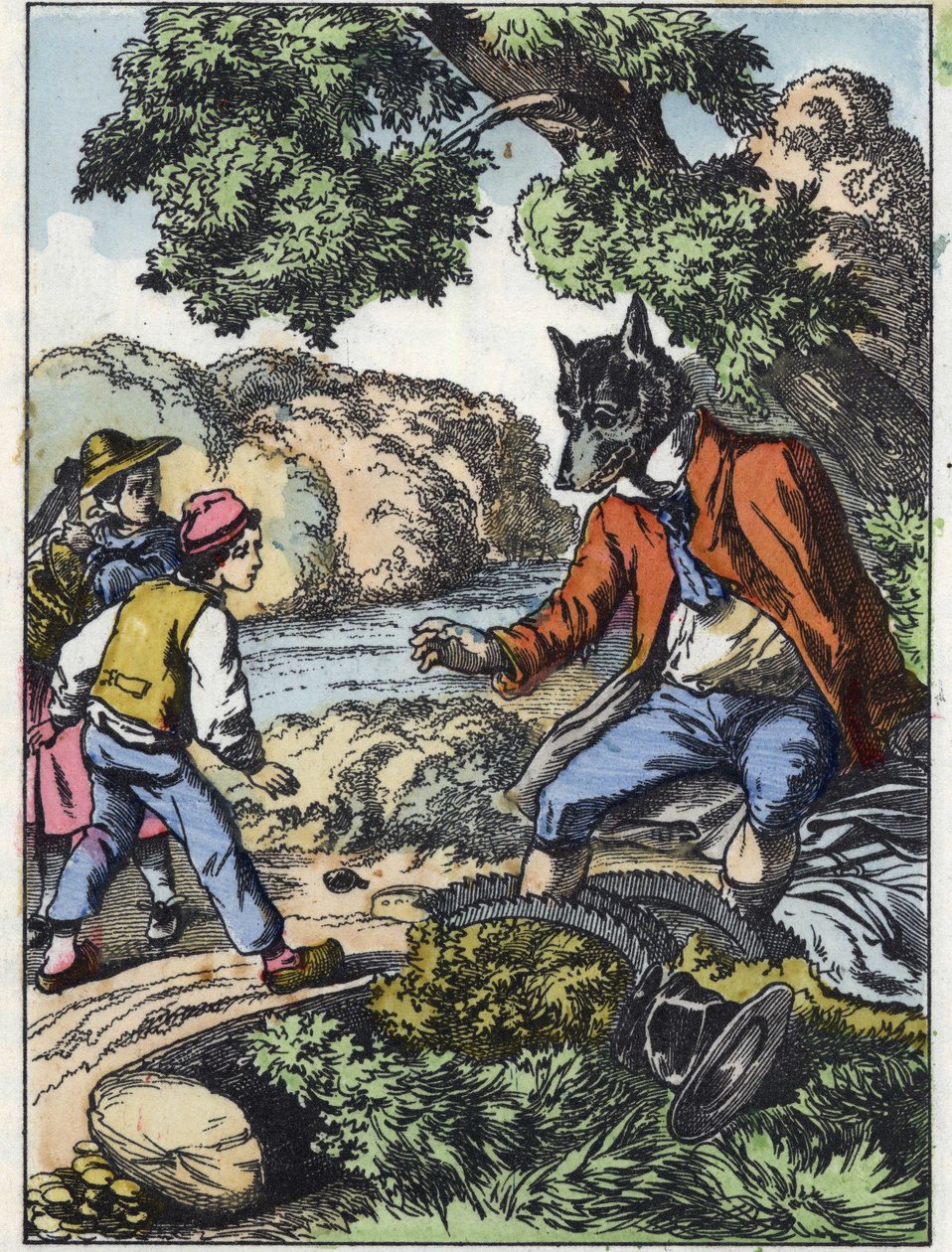 Illustration aus dem Märchen „Gute Mutter Schaf“. In „Märchen aus dem Heim für die Kleinen“. Anonyme Gravur aus dem 19. Jahrhundert. von Unknown artist