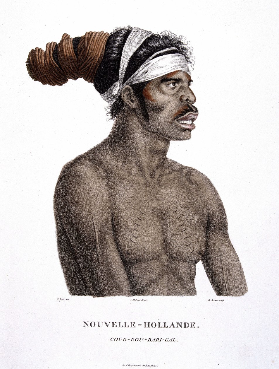 Indigener Cour-Rou-Bari-Gal von Neuholland - aus „Reise der Entdeckungen zu den südlichen Ländern“ von Messrs. Lesueur und Peer von Unknown artist