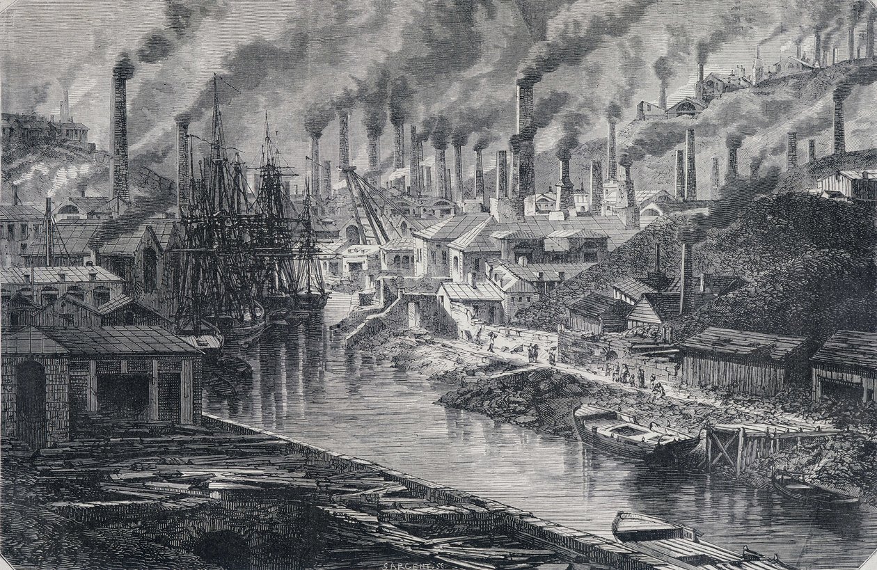 Industrie in England: Kupferfabrik von Herrn Vivian (Manchester), „Rund um die Welt“, 2. Woche 1865 von Unknown artist