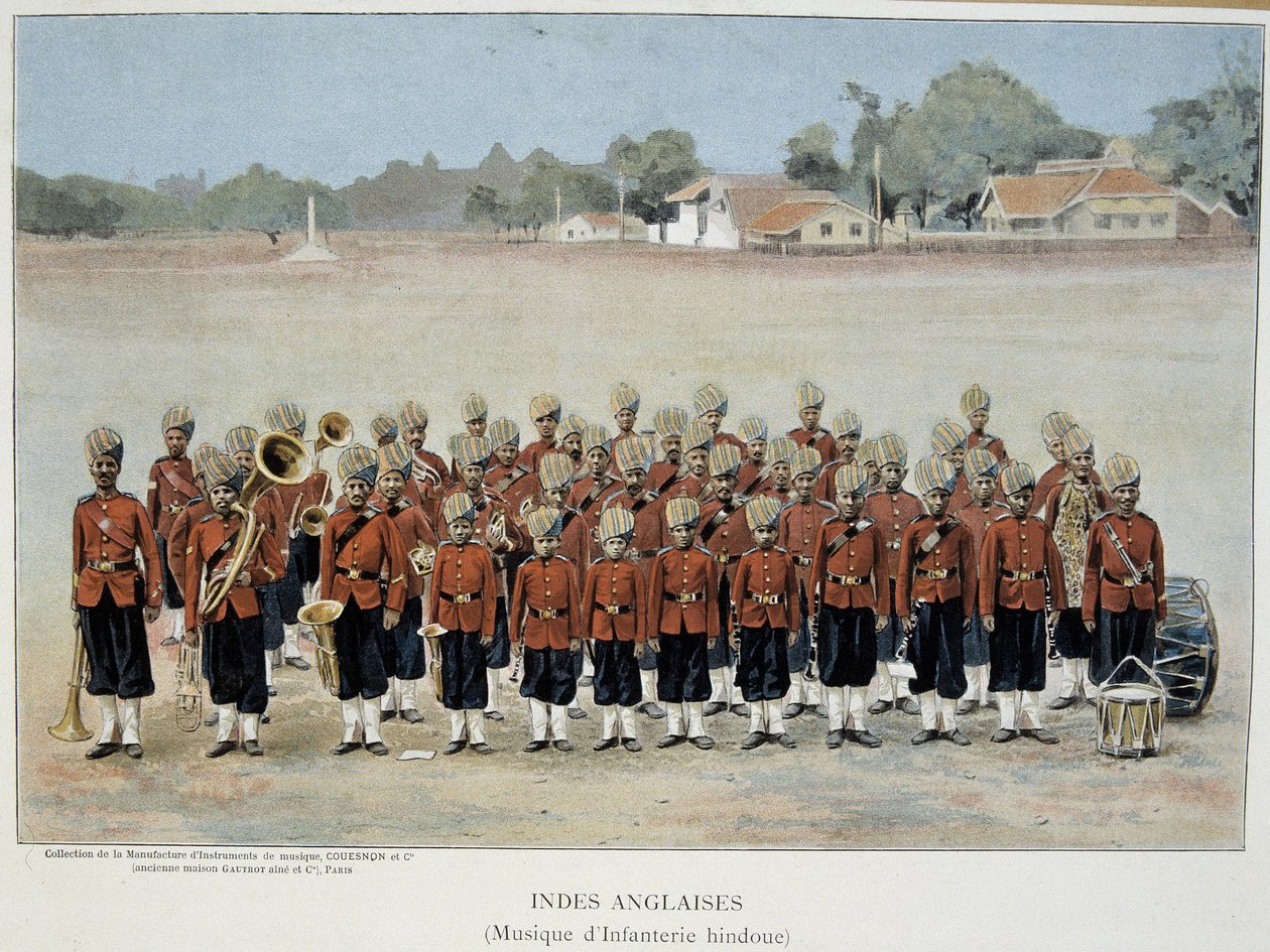 Infanterieband der Englischen Indien - Gravur, Ende des 19. Jahrhunderts von Unknown artist
