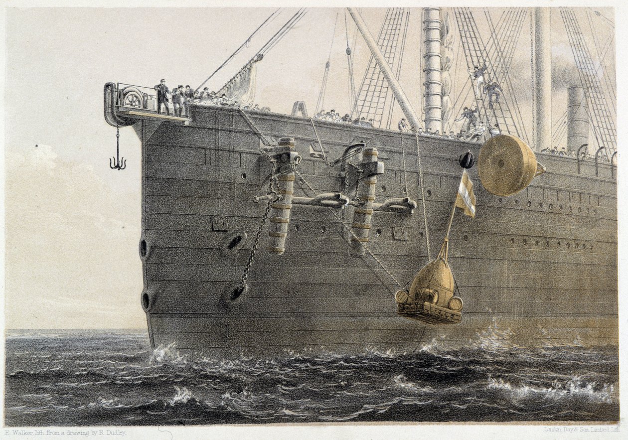 Installation des Unterseekabels 1858 (Landmark-Bojen) - in W. H. Russel