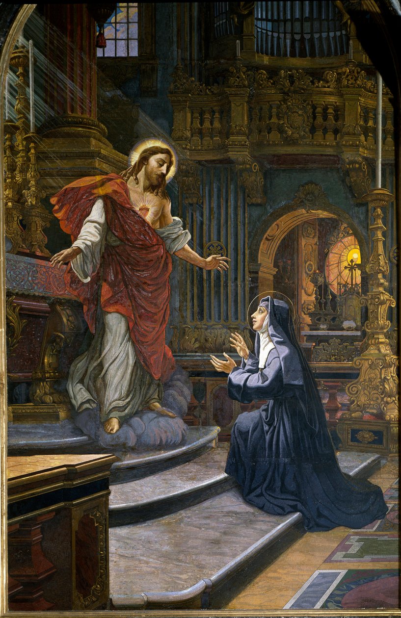 Jesus erscheint der Heiligen Margareta Maria Alacoque von Unknown artist