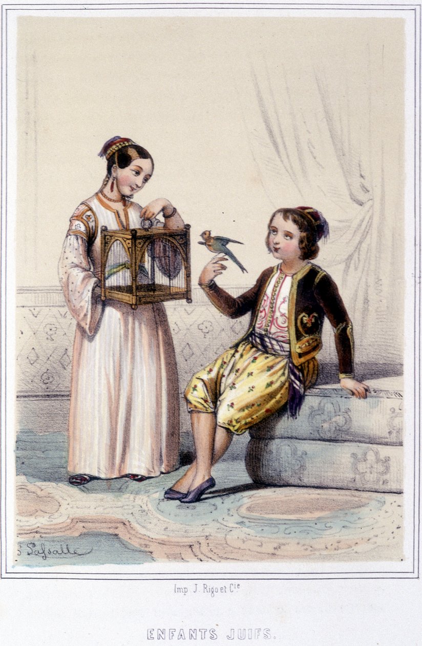 Jüdische Kinder aus Algerien in der zweiten Hälfte des 19. Jahrhunderts. von Unknown artist