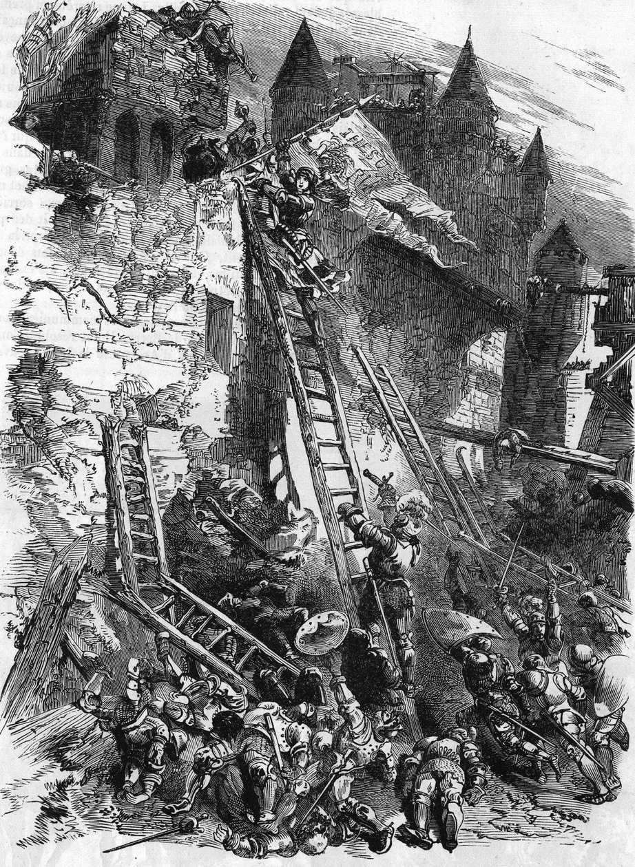 Johanna von Orléans beim Angriff auf die Tournelles am 7. Mai. von Unknown artist