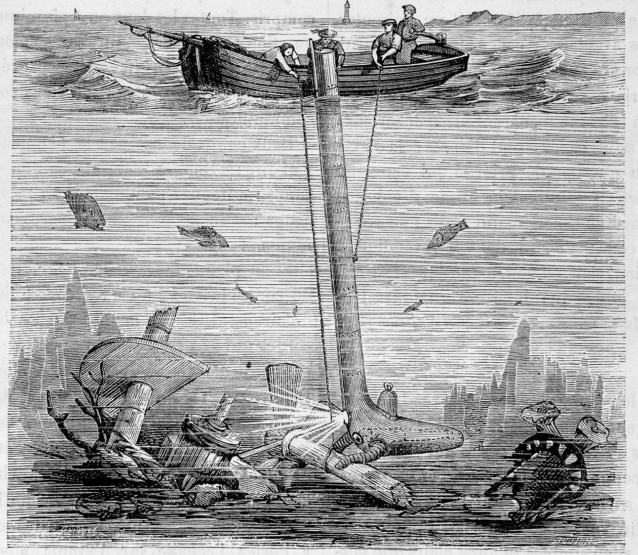 Jobard Unterwasserforscher - in „Die Wunder der Wissenschaft“ von Louis Figuier von Unknown artist