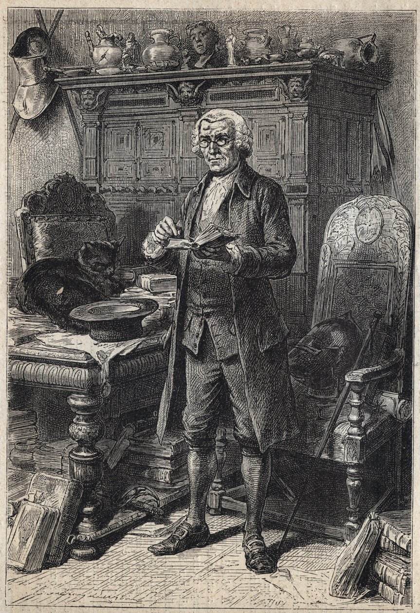 Jonathan Oldenbuck - 19. Jahrhundert Illustration für den Roman „Der Antiquar“ von Walter Scott von Unknown artist