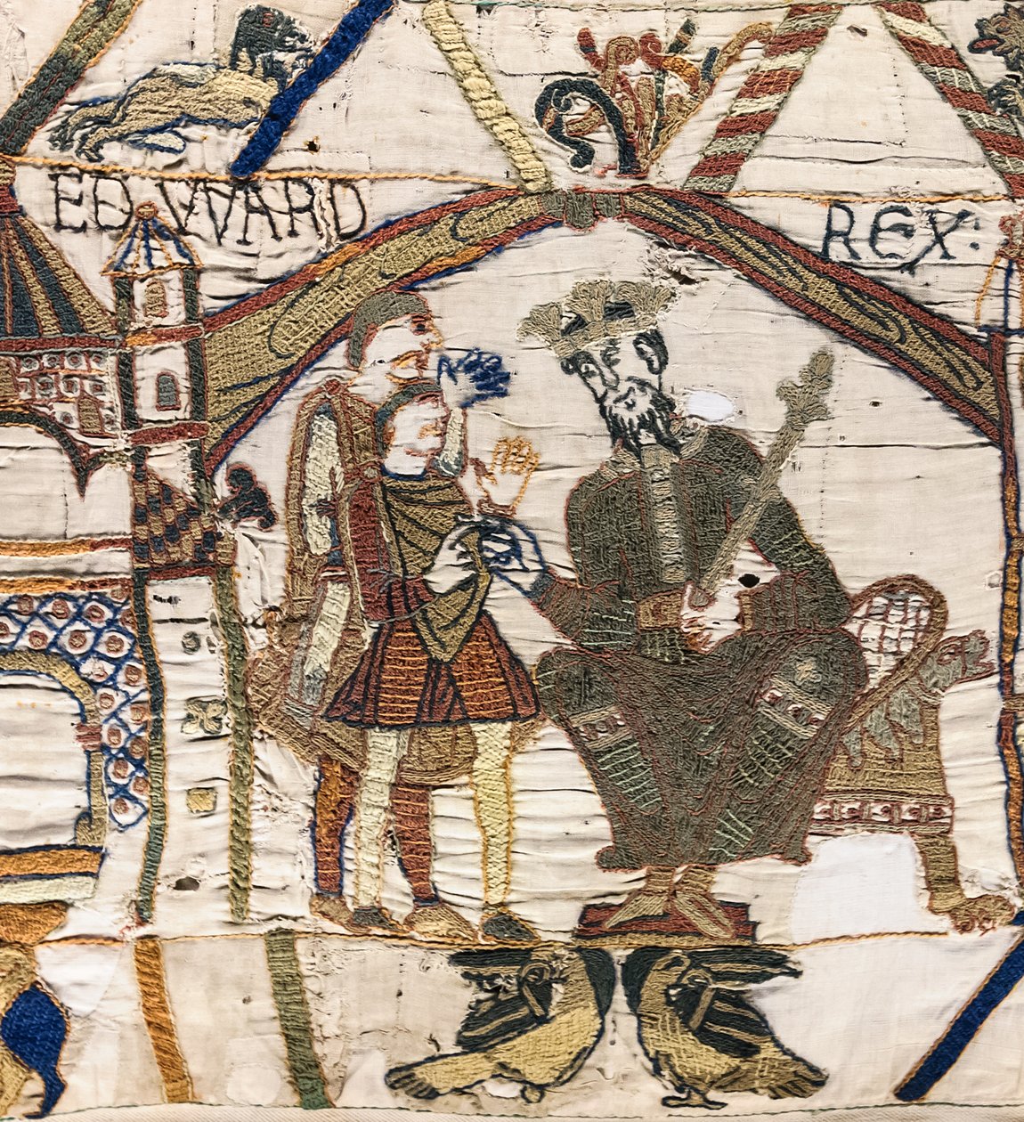 König Eduard der Bekenner sendet Harold in die Normandie, Teppich von Bayeux von Unknown artist