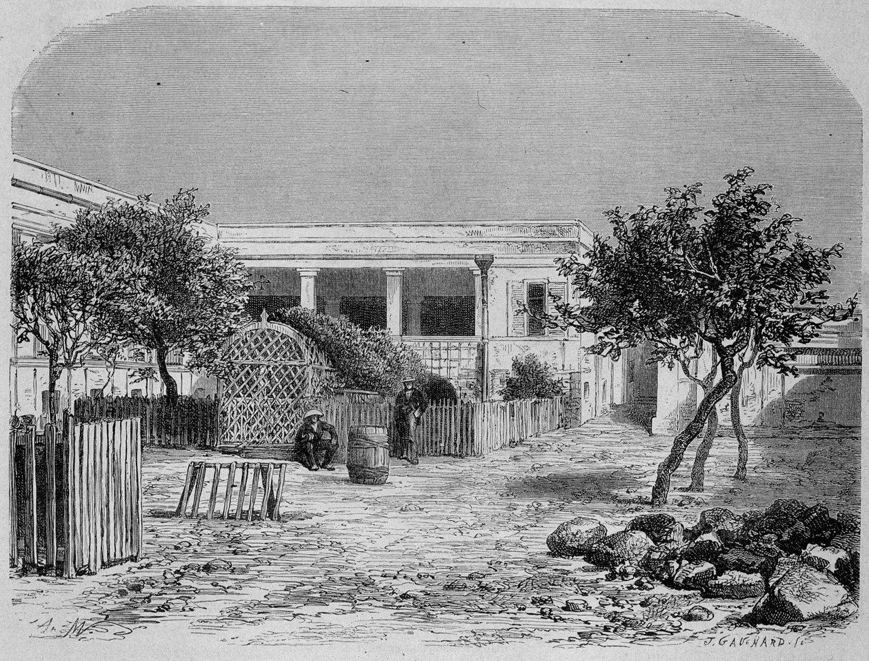 Das Krankenhaus von Gorée (Senegal) - in „Le Tour du Monde“ von Unknown artist