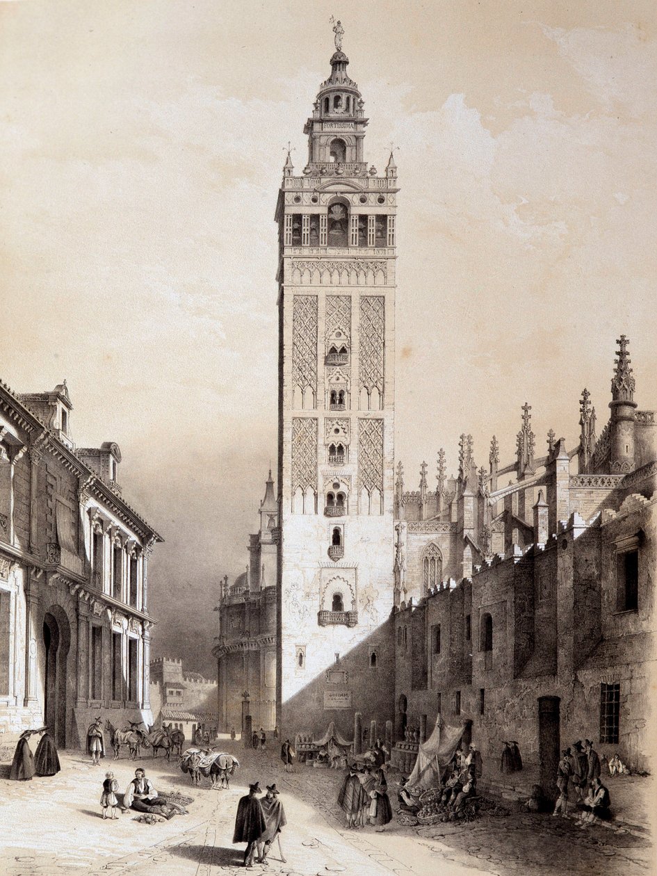 La Giralda, Sevilla, „Künstlerisches und Monumentales Spanien berühmter Orte und Denkmäler Spaniens“ von Don Genaro Perez de Villa von Unknown artist