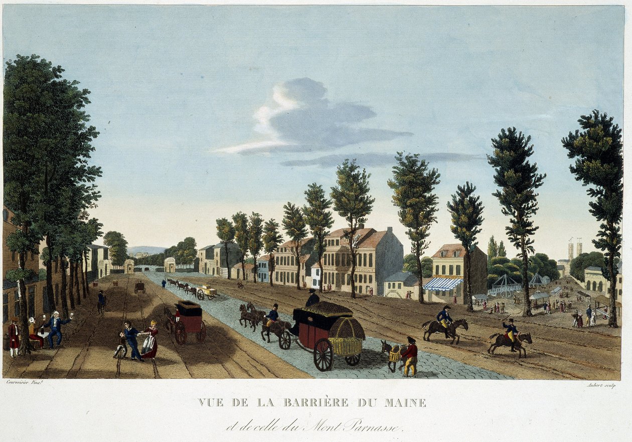 La barrier du Maine, circa 1820 - in „Vues de Paris“ von Courvoisier von Unknown artist