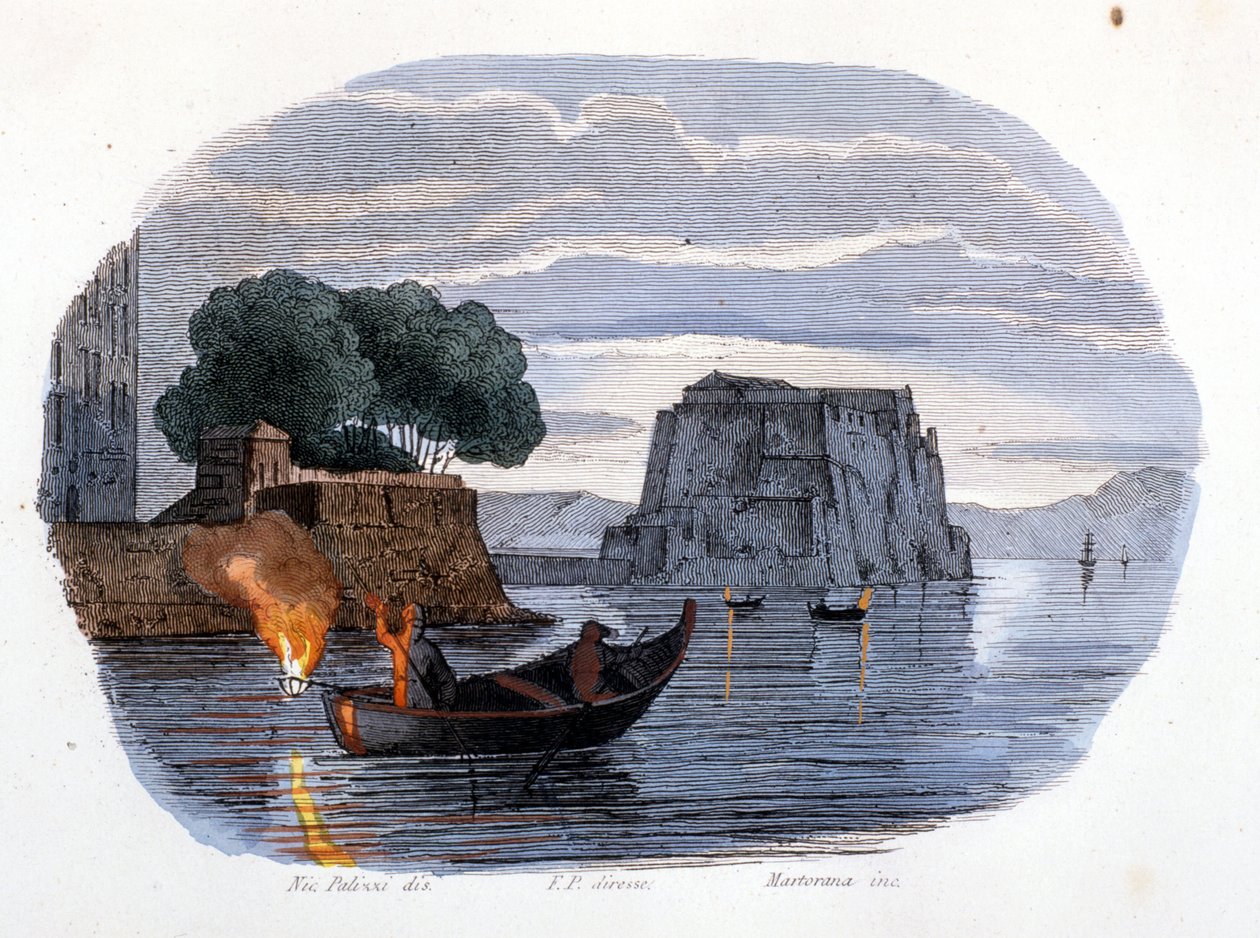 Lamparo-Fischerei, eine Lampe, die verwendet wird, um Fische in der Bucht von Neapel anzulocken. von Unknown artist