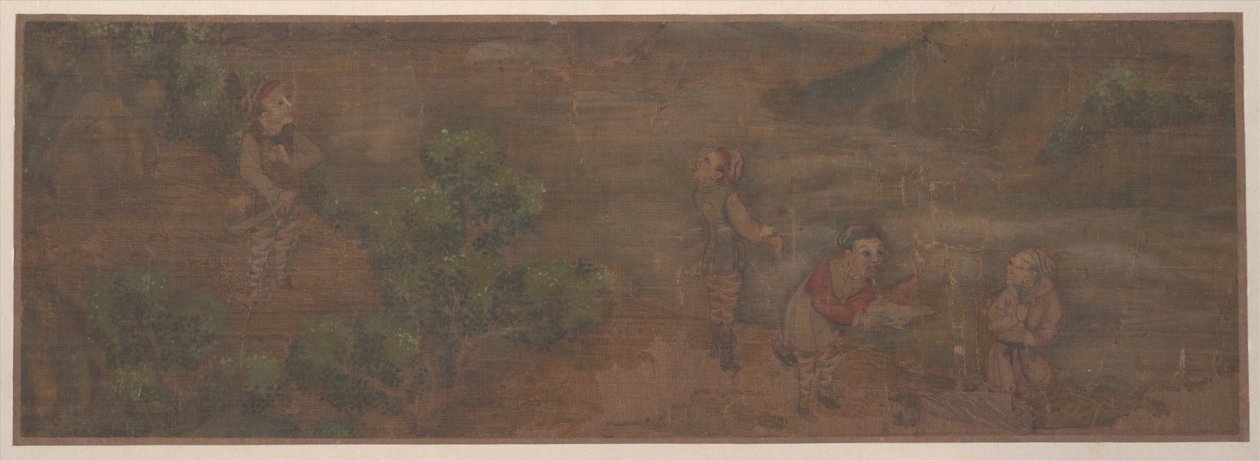 Landschaftsgemälde einer Figur in Waldlandschaft von Unknown Artist