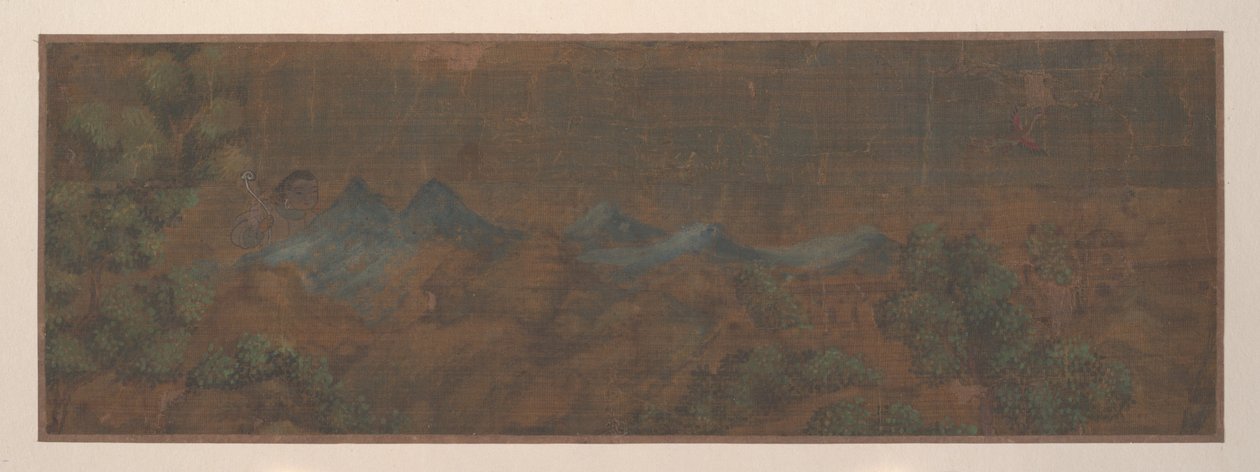 Landschaftsgemälde einer Figur in Waldlandschaft von Unknown Artist