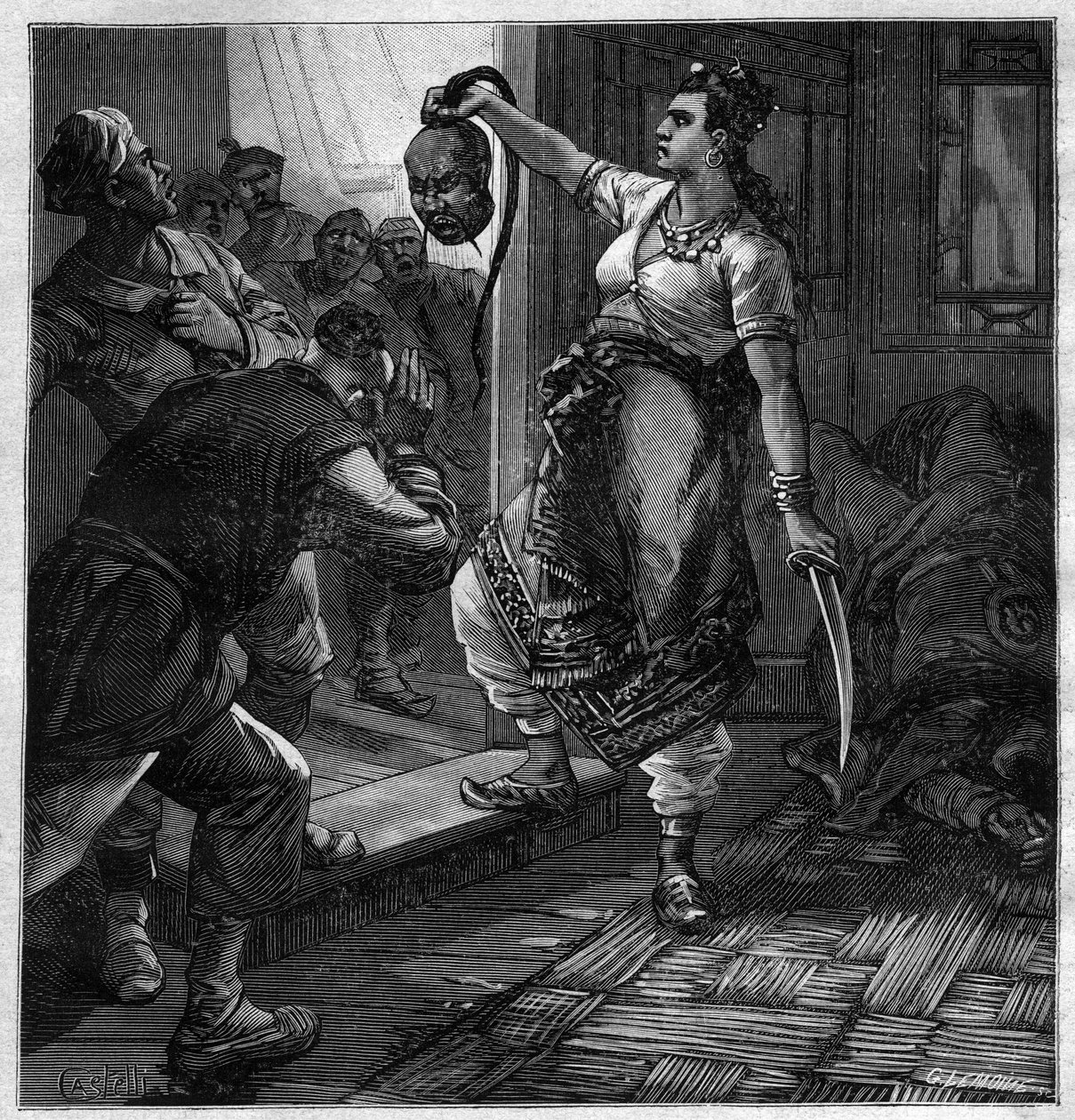 Le pirate du Tonkin - Illustration für den Roman von Pierre Mael (Charles Causse und Charles Vincent) Gravur in „Journal des voyages“ 1884 von Unknown artist