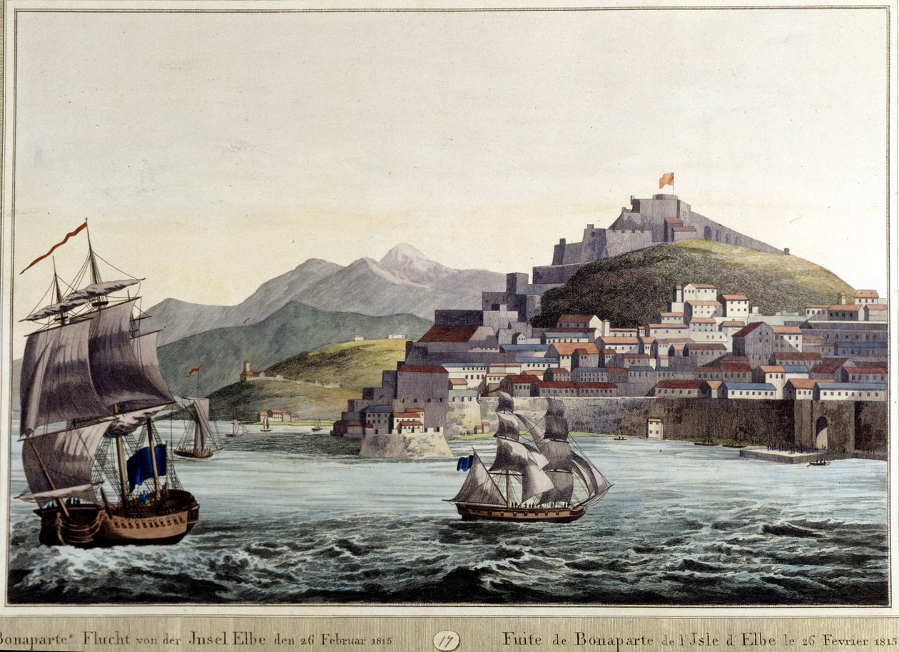 Flucht von Napoleon Bonaparte von der Insel Elba 26.02.1815 von Unknown artist