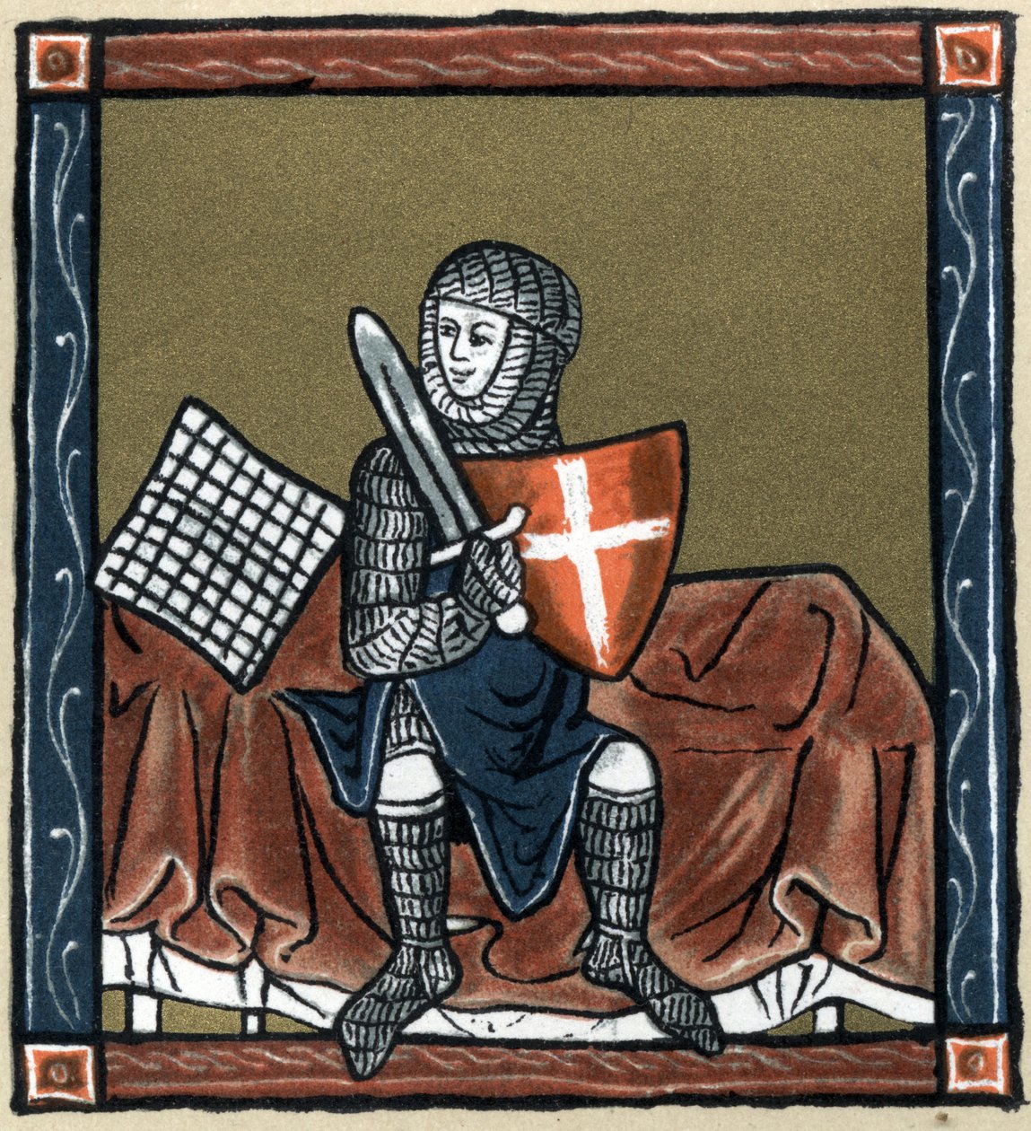 Artussage: der Ritter Gawain auf dem magischen Bett. In „Geschichte der französischen Literatur“ von Hermann Suchier von Unknown artist