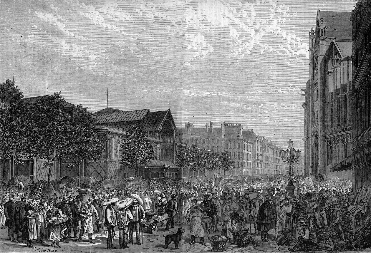 Les Halles zentral in Paris im Jahr 1878 von Unknown artist