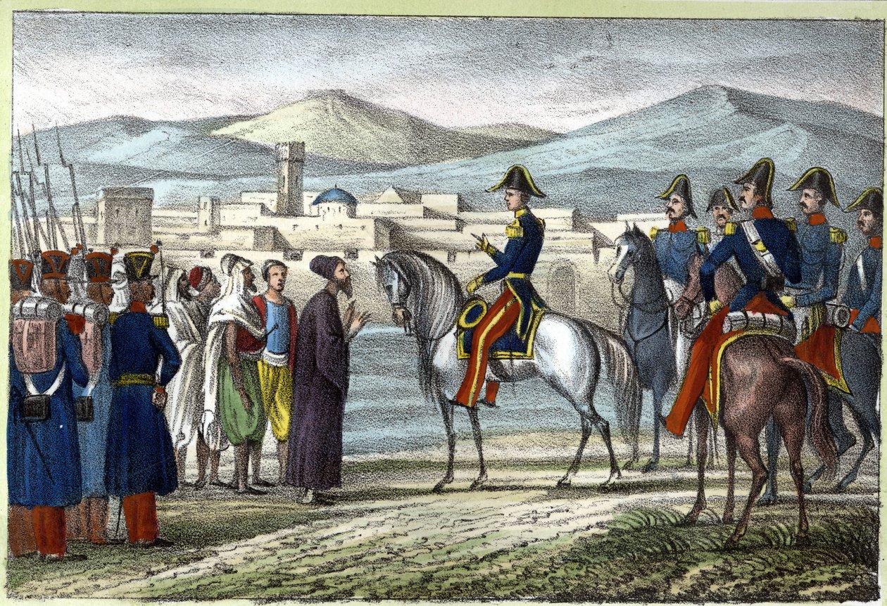 Louis Auguste, Graf von Bourmont (Maréchal de Bourmont) (1773-1846) in Algerien im Jahr 1830. in „L