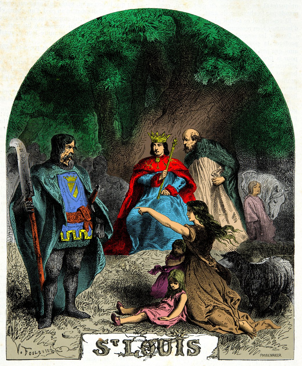 Louis IX (Saint Louis 1214-1270) spricht unter einer Eiche Recht von Unknown artist
