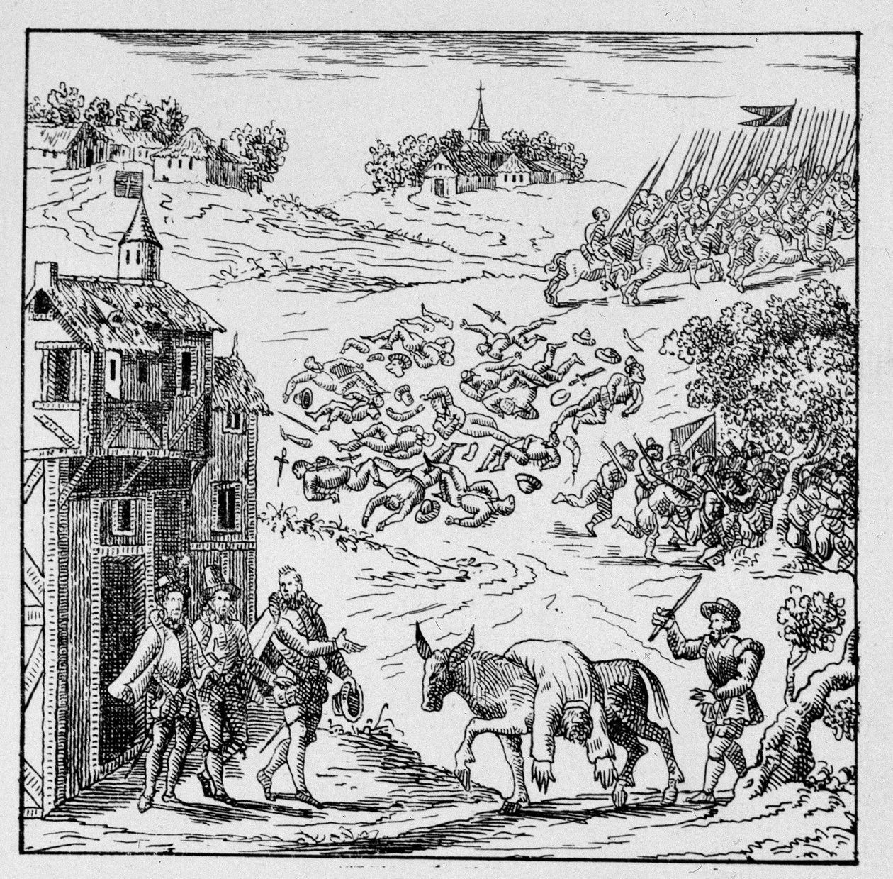 Louis I. von Bourbon, Prinz von Condé (Bourbon-Condé) (1530-1569) wurde im Kampf getötet und sein Körper, auf eine Eselin gelegt, wurde nach Jarnac gebracht, der ganzen Armee gezeigt und dann an den Herzog von Longueville verkauft, seinen Schwager, der ihn von Unknown artist