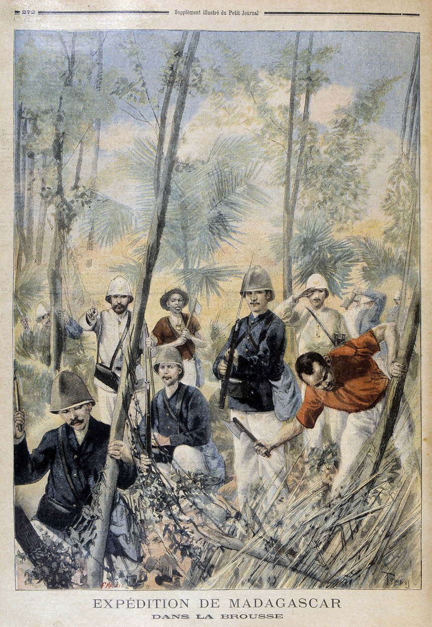Madagaskar-Expedition: im Busch - in „Le Petit Journal“, August 1895 von Unknown artist