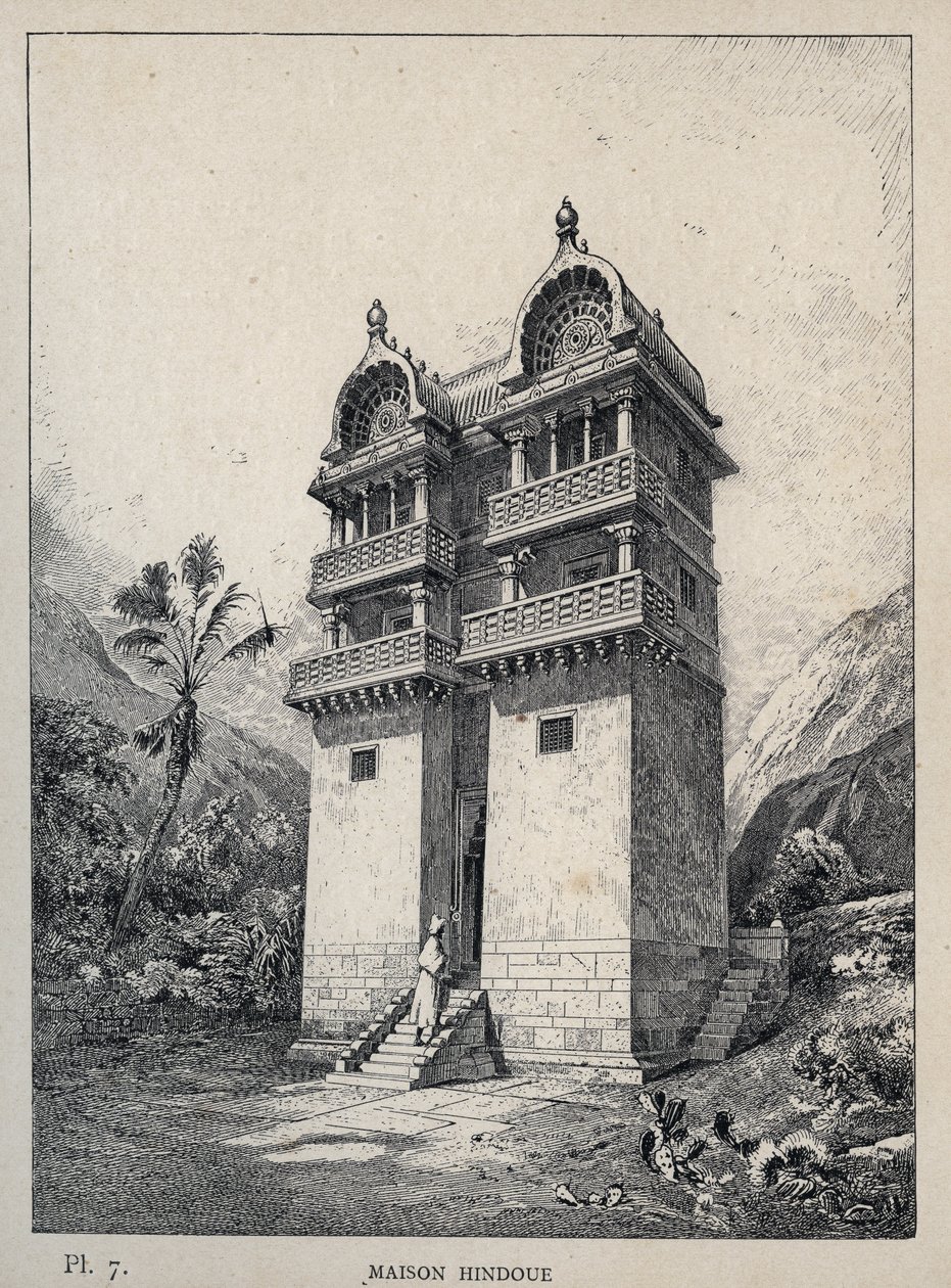 Hindu-Haus - Gravur von 1889 in „Histoire de l