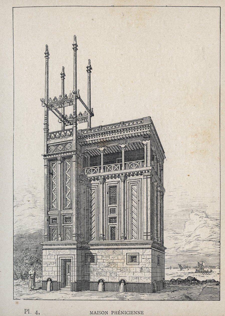 Phönizisches Haus - (Phönizisches Haus, Weltausstellung, Paris) von Unknown artist