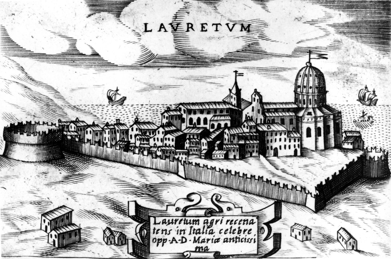 Stadtplan von Loreto (Laurentum), Gravur 16. Jahrhundert. von Unknown artist