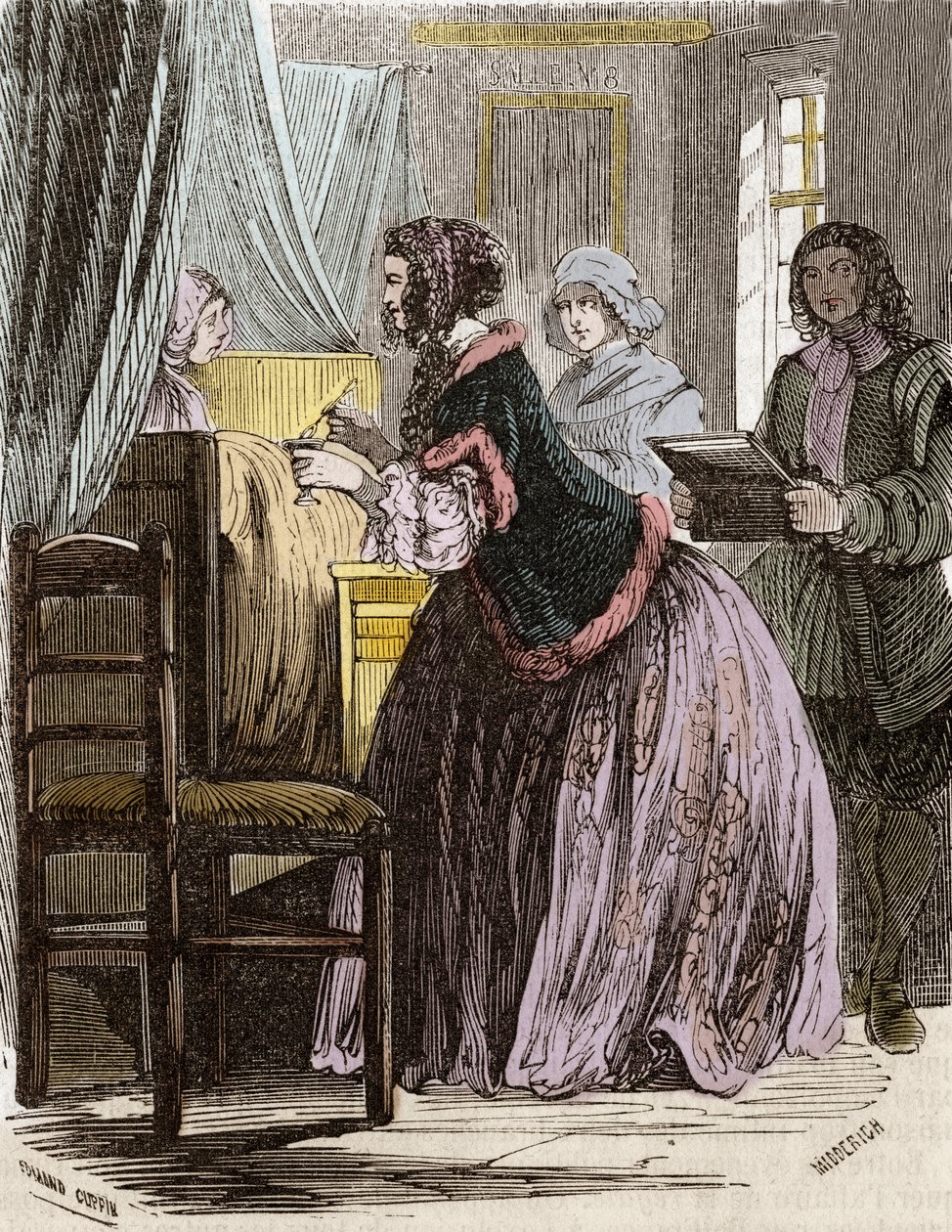 Marquise de Brinvilliers vergiftet die Patienten des Hotel Dieu in Paris von Unknown artist